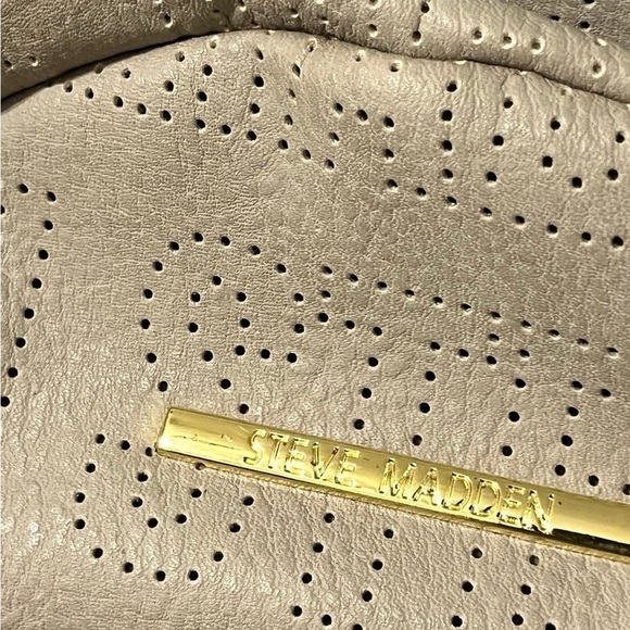 Cream Perforated Backpack - Picture 2 of 5